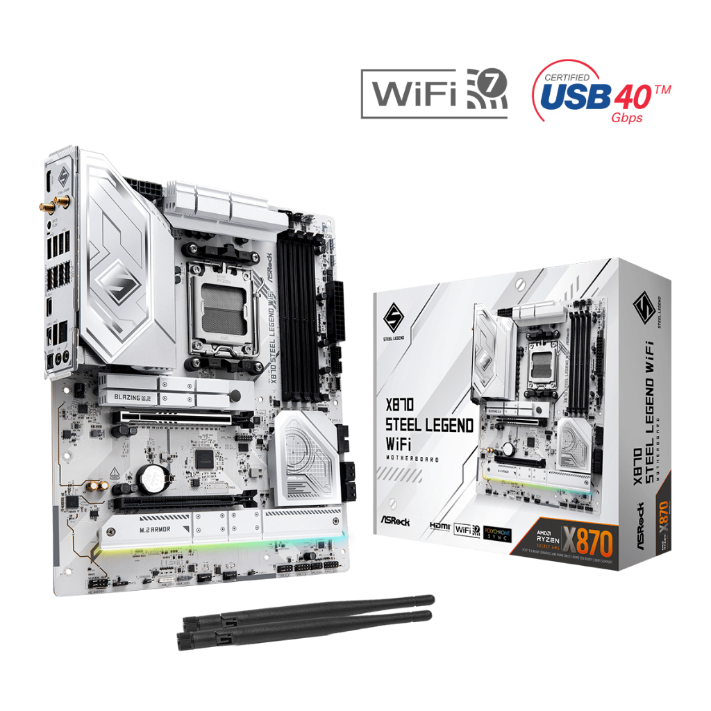 MAINBOARD (เมนบอร์ด) ASROCK X870 STEEL LEGEND WIFI (AMD SOCKET AM5 DDR5 ATX)
