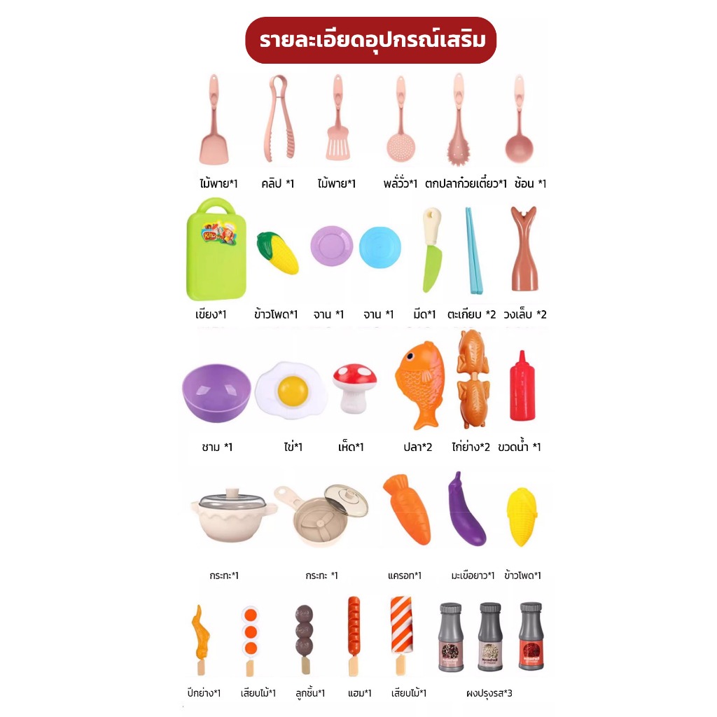 ของเล่นเด็กครัว ของเล่นทำอาหารในครัว เตาแก๊สพร้อมเสียงและแสง ผลสเปรย์ เด็กเลียนแบบการทำอาหาร ของเล่นเด็ก play house