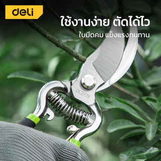 Deli กรรไกรตัดกิ่งไม้ กรรไกรแต่งกิ่ง 8 นิ้ว ตัดแต่งกิ่งไม้ ตัดแต่งใบไม้ ทำสวน Pruning Shears