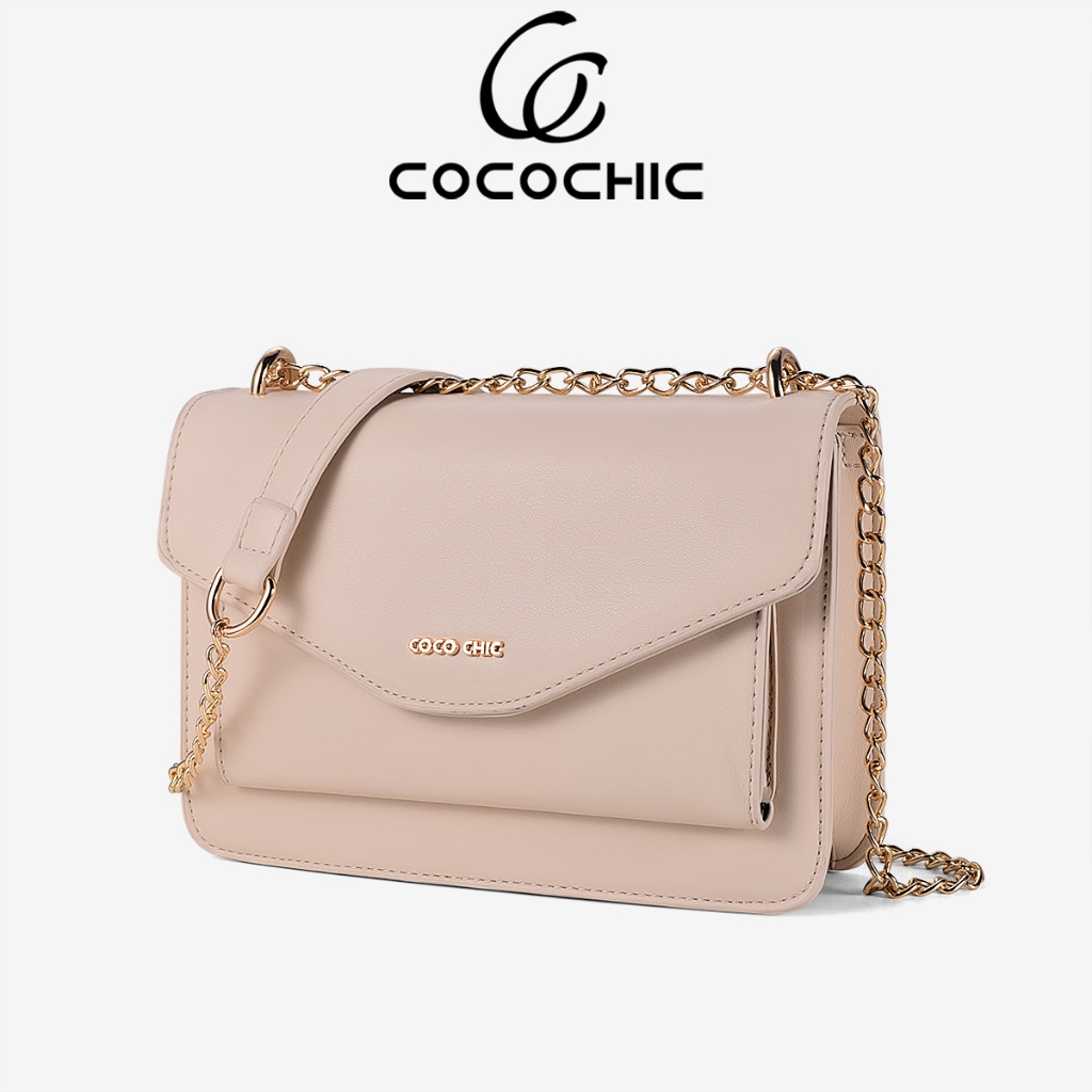 COCO CHICกระเป๋าสะพายไหล่สำหรับผู้หญิง กระเป๋าโซ่ ปรับสายได้ 2สี