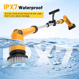 Qimedo 8in1 แปรงขัดไฟฟ้าไร้สาย 1500RPM Electric Spin Scrubber ที่ขัดห้องน้ำไฟฟ้า แปรงทำความสะอาด ชาร์จได้ หัวแปรง8ชนิด