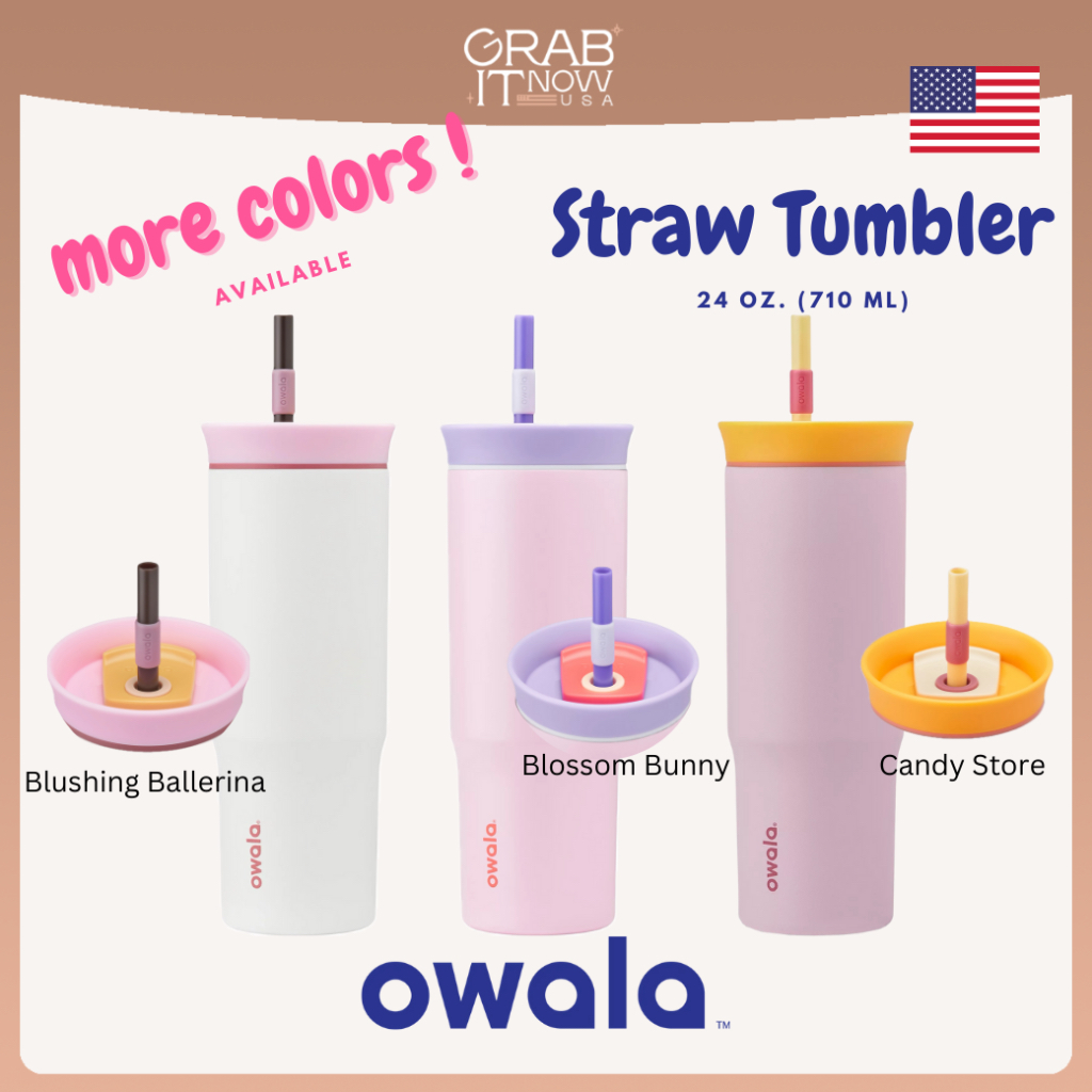 Pre Owala Straw Tumbler 24oz. ของแท้ จากอเมริกา สีน่ารัก มีสีให้เลือกเยอะมาก แก้วพกพา แก้วเก็บความเย็น