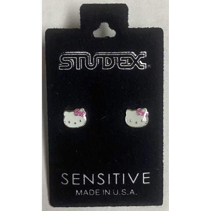 ต่างหูคิตตี้ Kitty ต่างหูStudex สำหรับผิวแพ้ง่าย สแตนเลสแท้นำเข้าจากUSA
