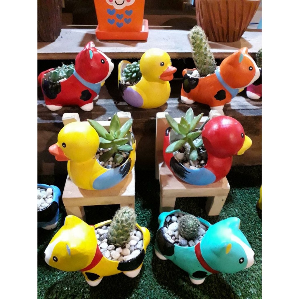 ถูกสุดในแอป กระถางจิ๋ว กระถางแคคตัส ทรงสัตว์ต่างๆ (คละสี 1 ชิ้น) ขายเฉพาะตุ๊กตาเซรามิค ไม่มีต้นไม้