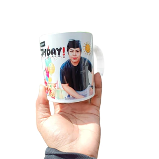 [สกรีนฟรี1ด้าน] แก้วเซรามิค มีหูจับ ใส่ได้ทั้งน้ำร้อนและน้ำเย็น ราคานี้รวมออกแบบและสกรีนแล้วจ้า