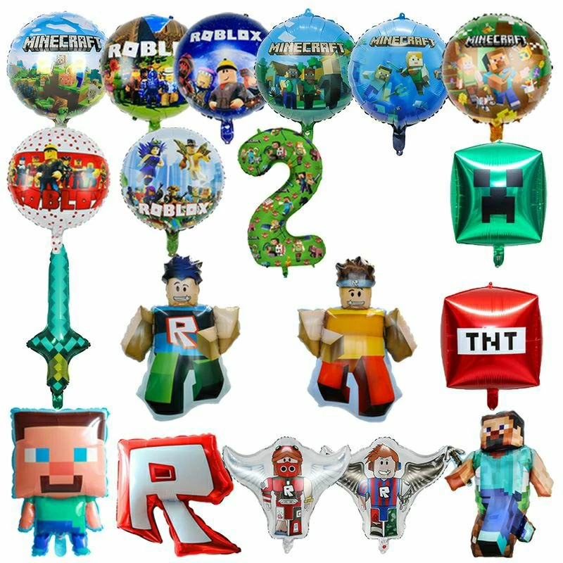 ลูกโป่งRoblox Minecraft Sprunki สปังกี้ โรบล็อกซ์ มายคราฟท์ ลูกโป่งวันเกิด Roblox