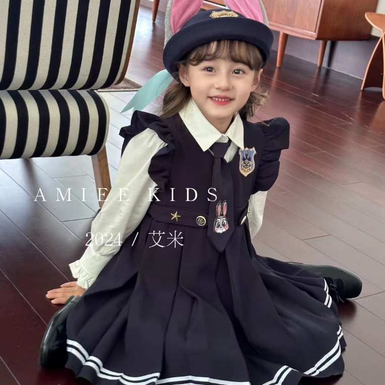 ชุด zootopia จูดี้ ฮอปส์ คอสเพลย์ ชุดเซ็ทเด็กผู้หญิงแขนยาว เซต2ชิ้น ชุดแฟนซีเด็ก ซูโทเปีย ชุดกระต่ายเด็ก Judy Hopps