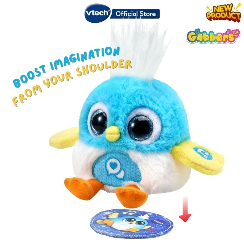 VTech Gabbers (Blue) Shoulder Bird Stuffed Toys Plush Toys Kids Boys Girls