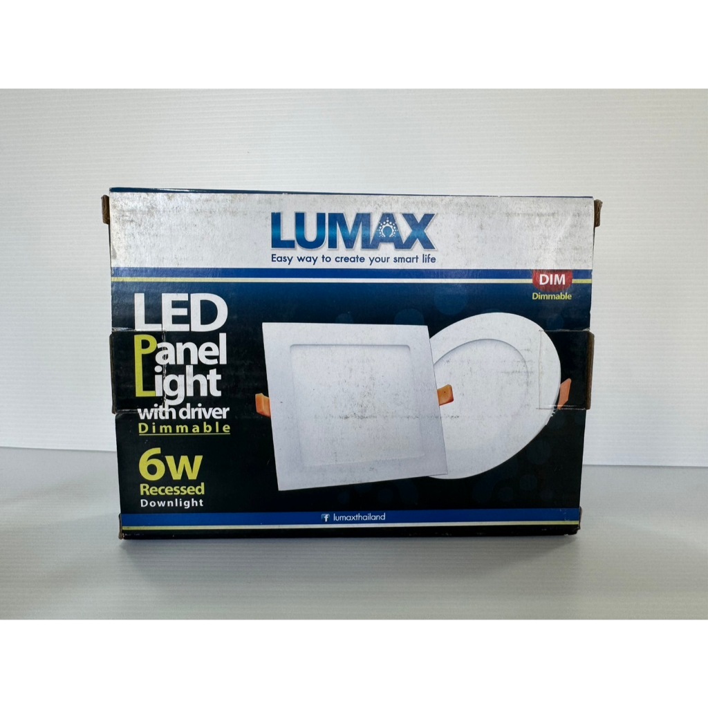 LUMAX LED Panel Light 6W Dimmable Recessed Downlight Daylight โคมดาวน์ไลท์แอลอีดี (Panel) ฝังฝ้า 6วั