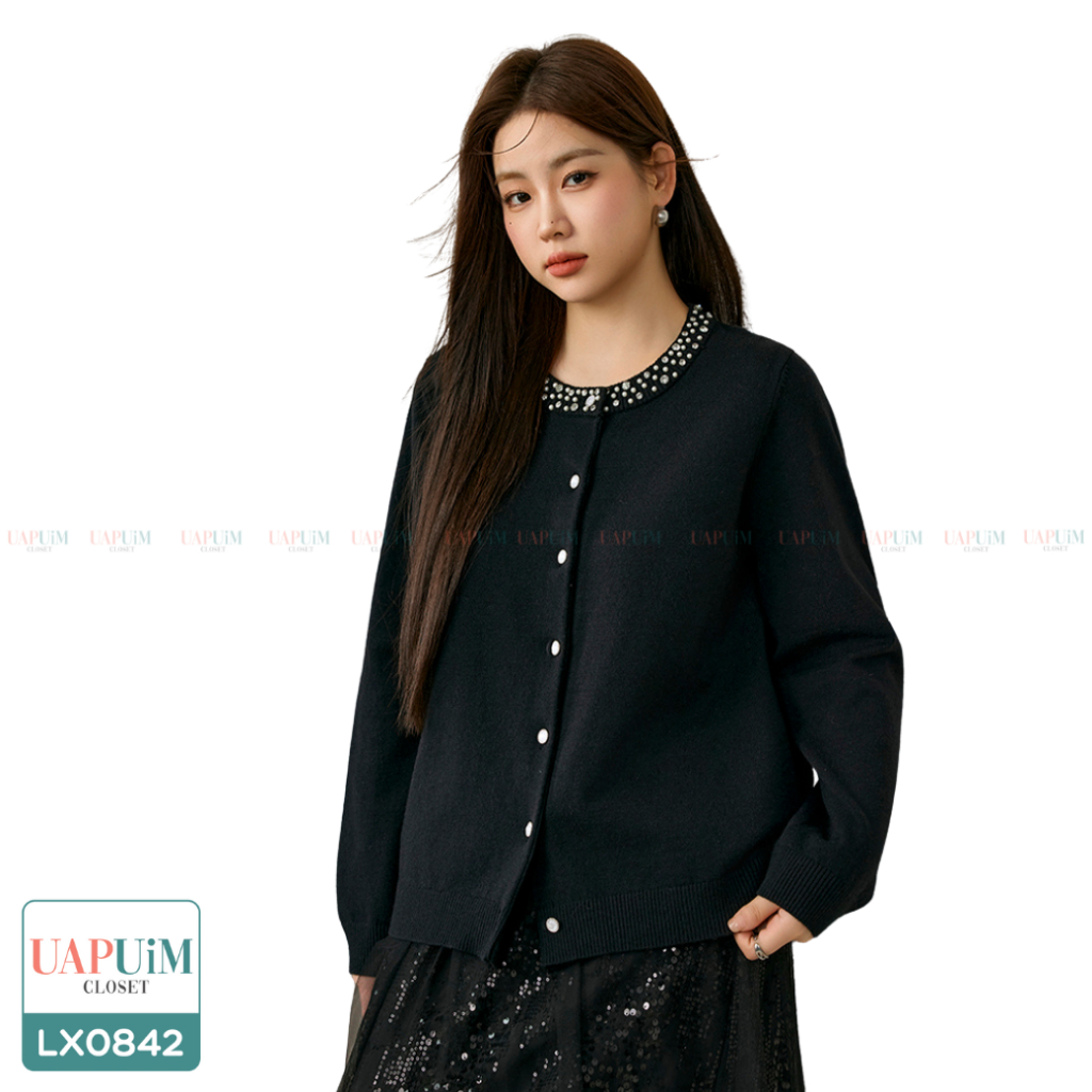 (LX0842)เสื้อแขนยาวสาวอวบอยากได้เสื้อคาร์ดิแกนที่ดูดี มีสไตล์ เสื้อคาร์ดิแกนตัวนี้ตอบโจทย์คุณแน่นอน