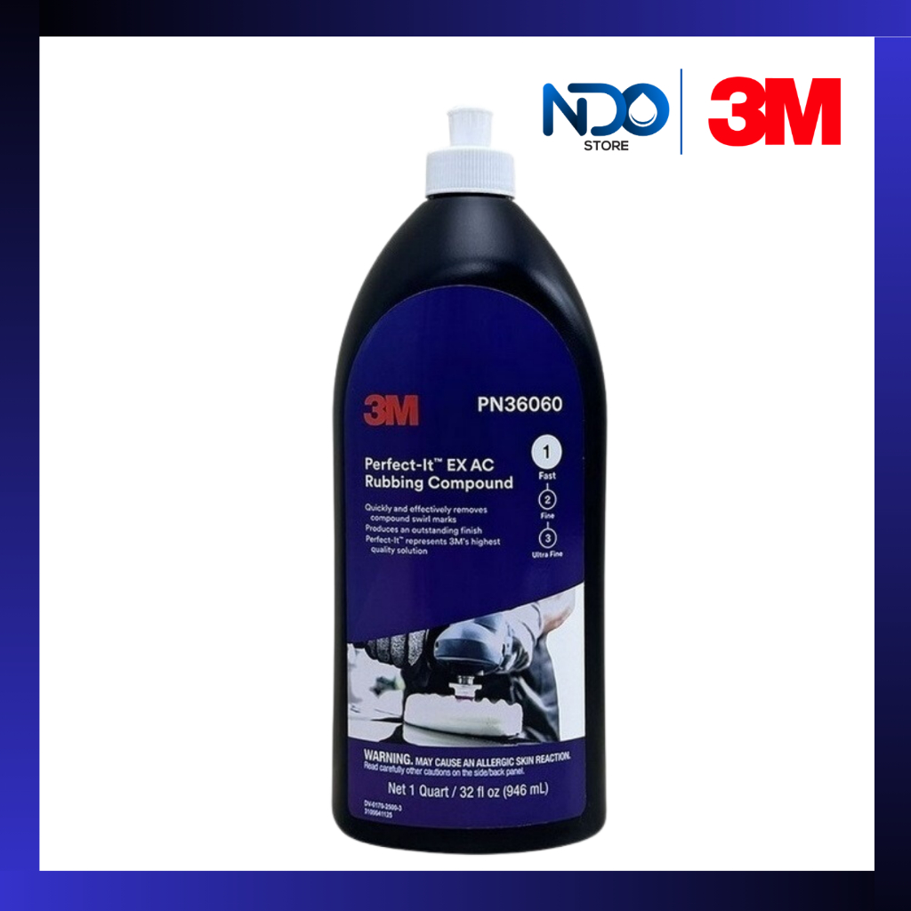 3M 36060 น้ำยาขัดหยาบชนิดเร็วพิเศษ สีขาว ลบรอยเส้น เบอร์ 1 ขนาด 1 ลิตร (packaging ใหม่)