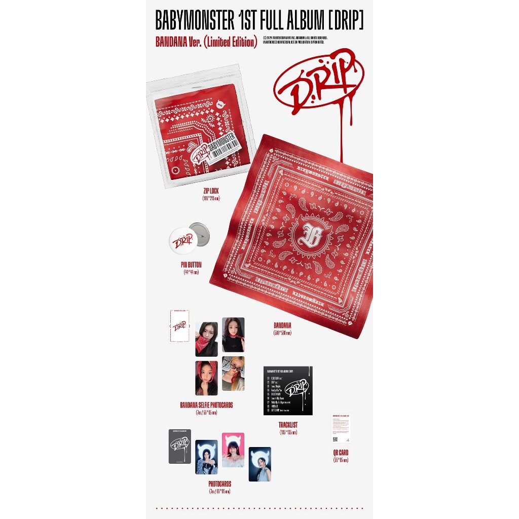 ส่งด่วน ส่งทันที   แจกโค้ดลดเพิ่ม SHOPEE LIVE  [BABYMONSTER] อัลบั้ม 1st FULL Album [DRIP] ราคา ถูกที่สุด ดีลบีเคเค แกลเลอรีภาพที่ 4