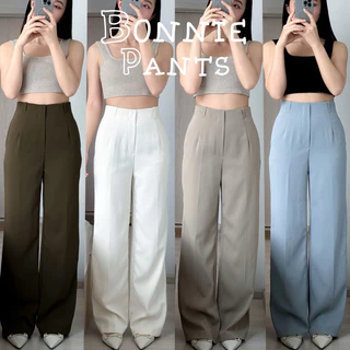 (มี 2 ความยาว) Bonnie Pants กางเกงซิปหลังขากระบอก ผ้าลิลลี่ พริ้ว ยับยาก (กระเป๋าเนื้อผ้าในตัว) ป้ายJanjistyle
