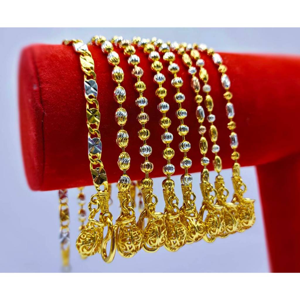 สร้อยข้อมือ เม็ดมะยม เม็ดข้าว 2 กษัตริย์  3 กษัตริย์ ขนาด 4 มิล