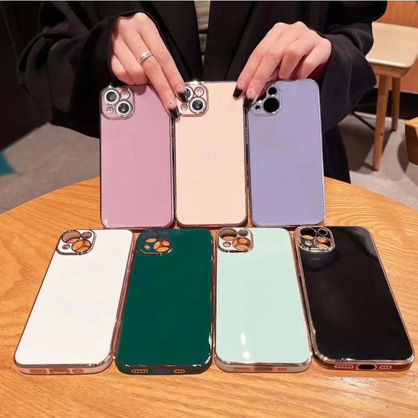 เคส TPU ขอบทอง A77S A57 A5S A12 A7 F9 A76 Y200 V40 V40pro Y03T Y28S V30E Y28 Y03 Y100 V30 V30pro