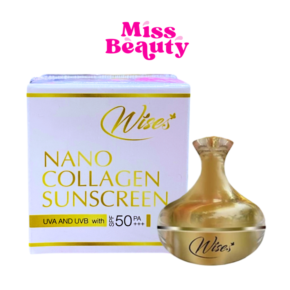 Wise Nano collagen SPF50PA+++ กันแดดไวซ์ นาโน ไวซ์เซส นาโน คอลลาเจน ซันสกรีน 12 กรัม