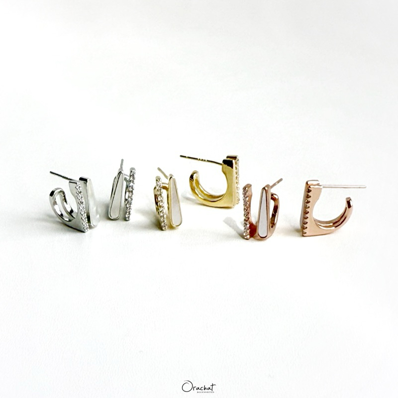 Ally 14k earrings. (ต่างหูแบบติดหู งานสแตนเลสสวยทน ใส่ลุยได้ไม่ลอกไม่ดำ)