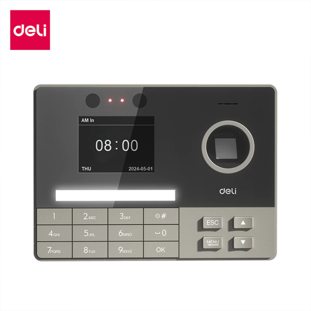 Deli เครื่องลงเวลา เครื่องสแกนลายนิ้วมือและใบหน้า ใช้งานง่าย เมนูภาษาไทย Attendance Machine