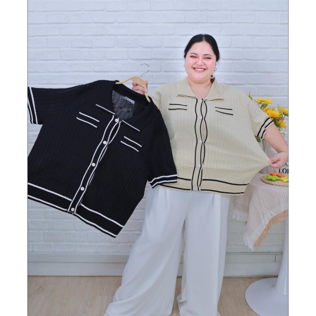 [ ส่งฟรี ] P03 เสื้อไหมพรมไซส์ใหญ่ เสื้อคลุมคนอ้วน คาดิแกนไซส์ใหญ่ คาดิแกนสาวอวบ Plus size