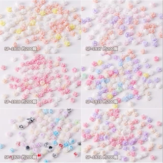 I5.ดอกคามิเลียจิ๋ว ดอกไม้ตกแต่งเล็บ ขนาด 4 mm คละสี หนึ่งถุงมีประมาณ 200 ชิ้น