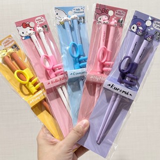 ตะเกียบ พลาสติก ลายการ์ตูน พร้อมที่หัดจับ