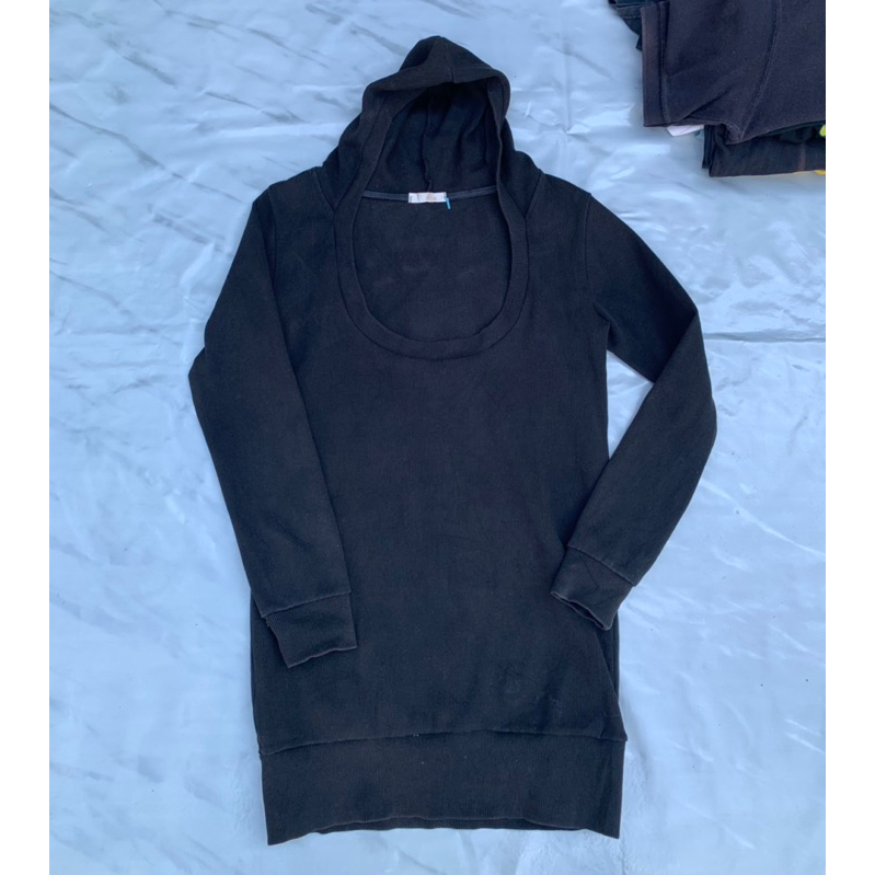 เสื้อชุดฮูดดี ผ้าคอตตอน แขนยาว สีดำ แบรนด์ทั่วไป 904