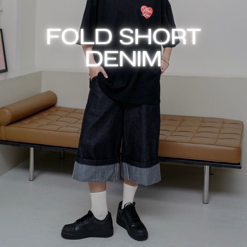 QCLOTH : FOLD SHORT DENIM