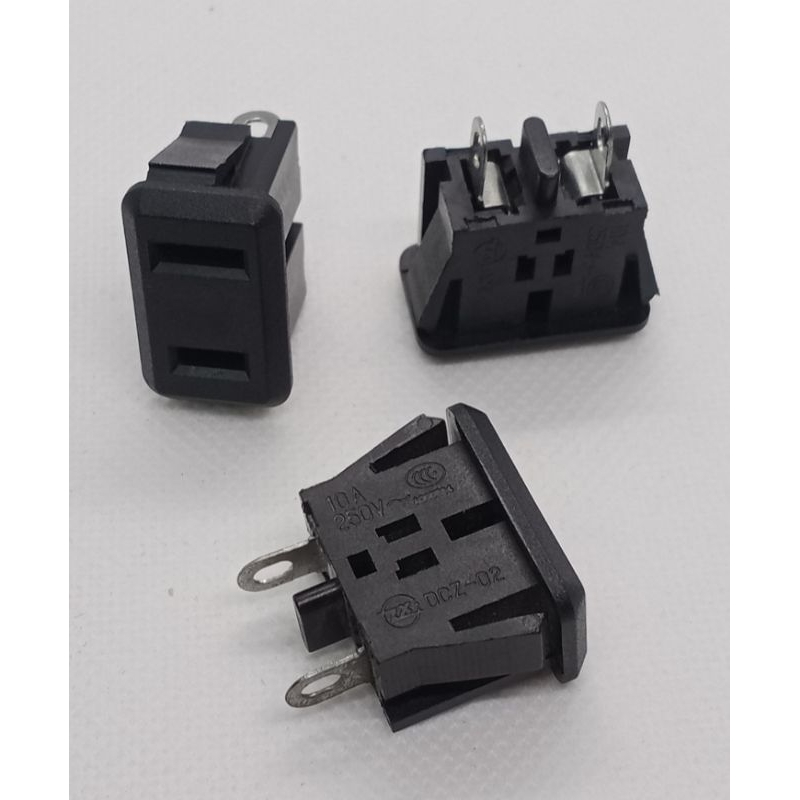 (1pcs) ปลั๊ก ACตัวเมีย รุ่นDCZ-02 รุ่น2ขา 10A/250V Plug AC ตัวเมีย16×26mm. พร้อมส่งในไทย