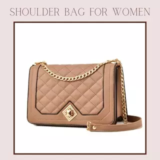 กระเป๋าสะพายข้าง สายโซ่ ลำลองเรียบง่าย หนังพียู คุณภาพ Shoulder Bag สำหรับสตรี จุใส่ของได้เยอะ แมทช์ได้ทุกลุค