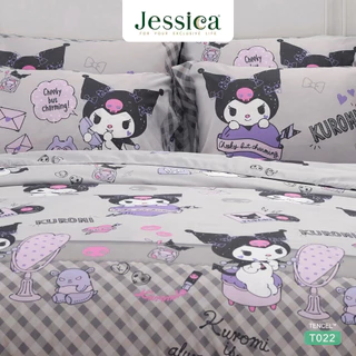 Jessica Tencel Kuromi T022 คุโรมิ เจสสิก้า ลิขสิทธิ์แท้ Sanrio ชุดเครื่องนอน ผ้าปูที่นอน ผ้านวม ผ้าห่ม