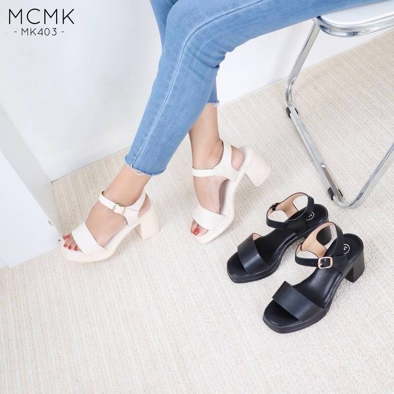 Stario Shoes ~MK403 รองเท้าหน้าสวมรัดส้นแฟชั่น สูง 2.5 นิ้ว ทรงสวย ซับด้านในนุ่มเท้าพื้นนุ่มใส่สบายเท้า