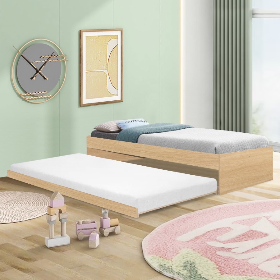 Tomato Home เตียงนอน3.5ฟุต ZS + เตียงเลื่อน3.5ฟุต | สวยดูดีเรียบง่าย | แข็งแรง ประหยัดพื้นที่ ทนทาน