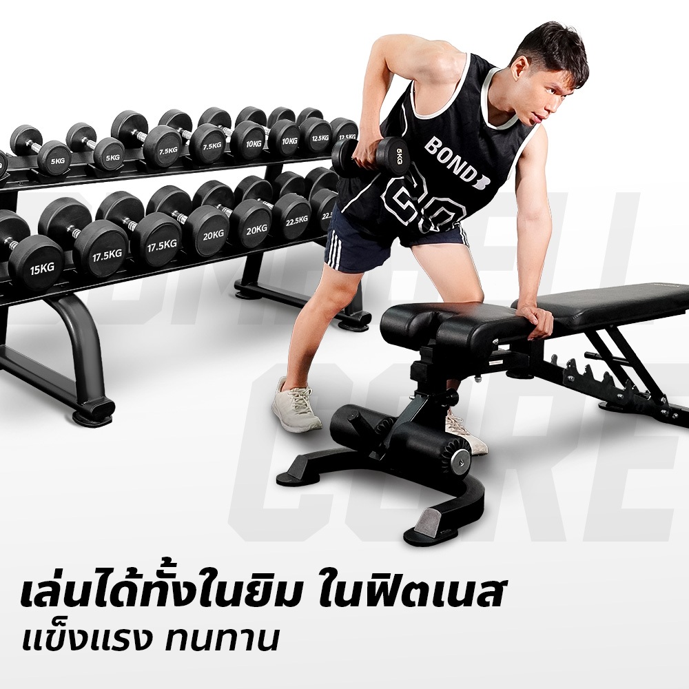 ดัมเบล Fix น้ำหนัก CoreIron แบบกลม 2.5 - 10 กก. ราคาต่อ 1 ข้าง ดัมเบลเหล็กหุ้มยาง มาตรฐานฟิตเนส Core Dumbbell - รูปที่ 5