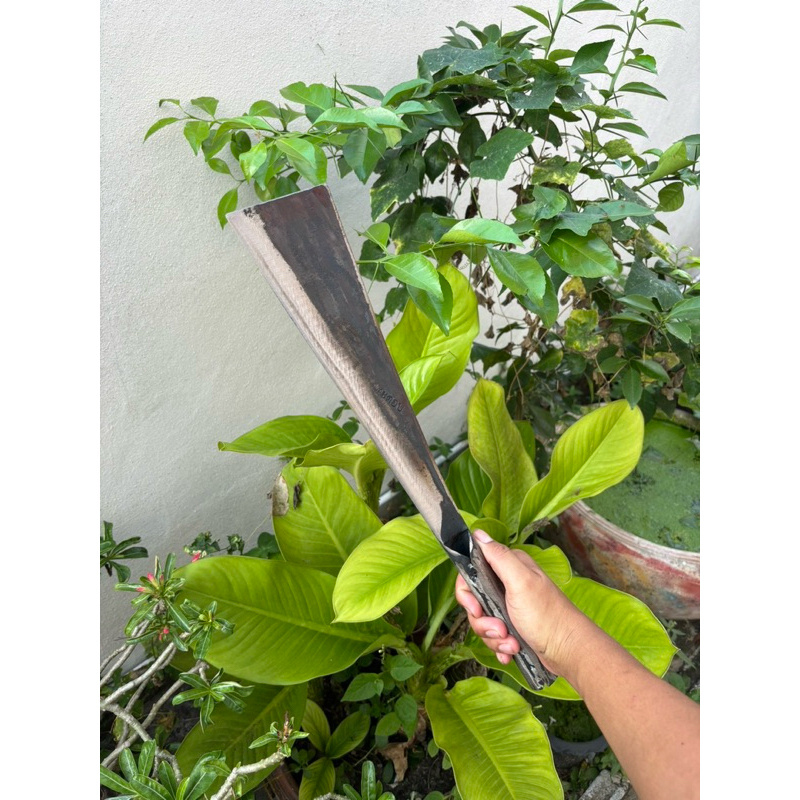 มีดโต้มีดอีโต้พร้าปลายตัดด้ามเหล็กสามารถต่อเติมด้ามได้เหล็กแหนบอย่างดีตีร้อนขึ้นรูปใบมีดแข็งแรงทนทานลับคมง่าย