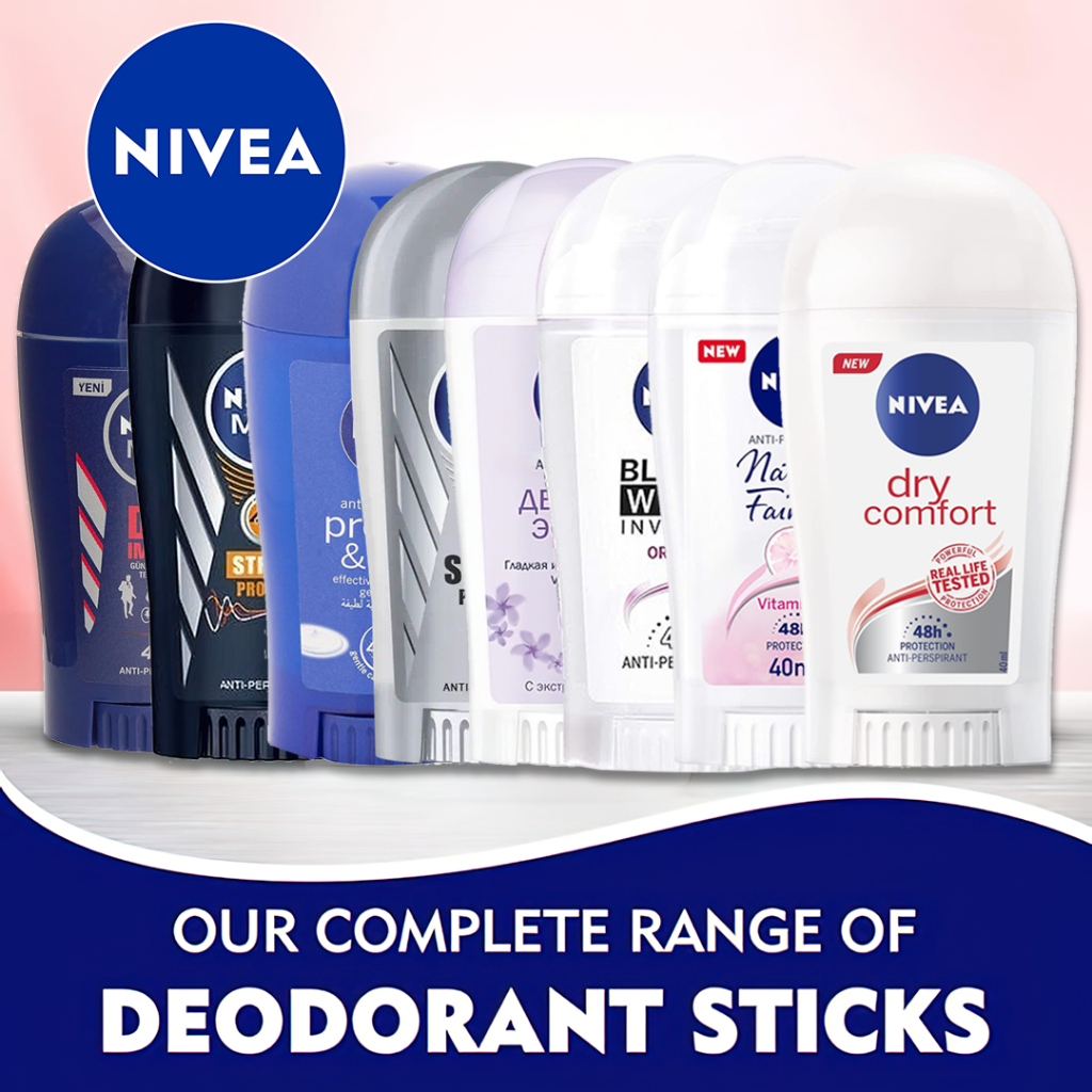 NIVEA โรลออนระงับกลิ่นกายสำหรับผู้ชาย 40ml โรลออนดับกลิ่นกาย โรลออน สูตรเย็นสดชื่นยาวนานตลอดวัน