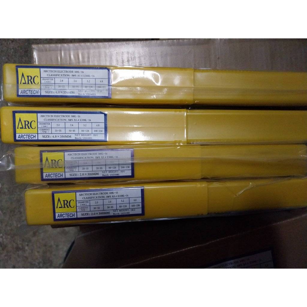 ARCTECH ลวดเชื่อมสแตนเลสไฟฟ้า ARCTECH 308L-16 ขนาด 2.0x300mm., 4.0x350mm. แพ็ค 1 กก. !!! ราคาดี !!!