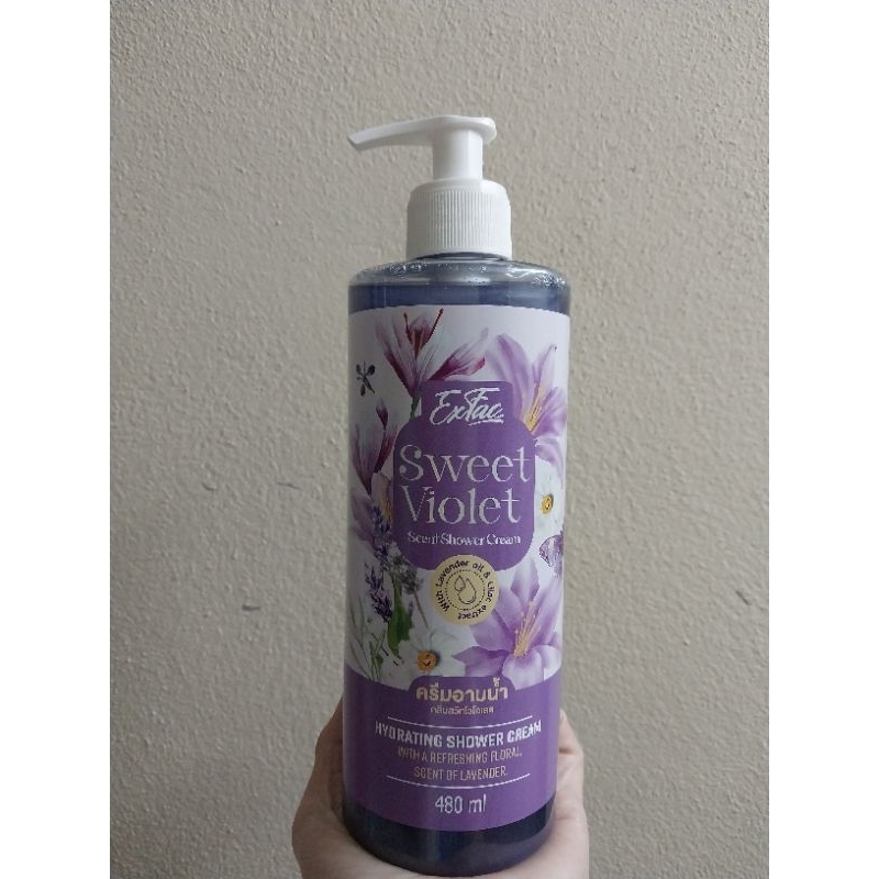 EXFAC SWEET VIOLET  Sweet Shower Cream เอ็กแฟค ครีมอาบน้ำ 480 มล.