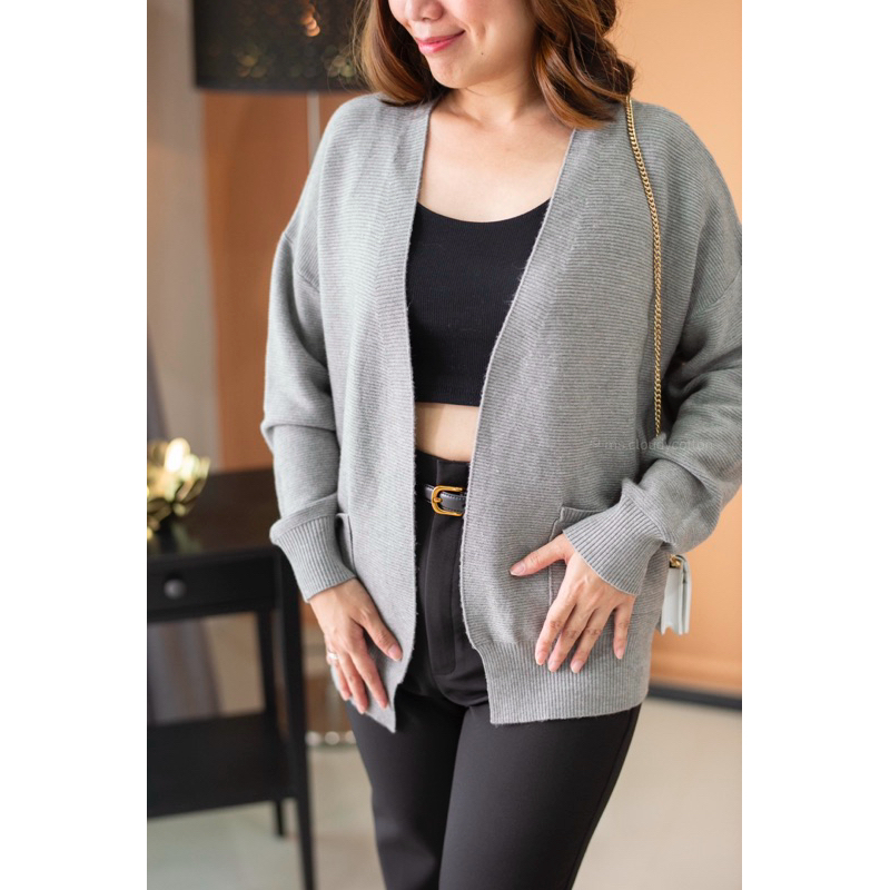 ms.cloudycotton - Mayu Cardigan เสื้อคลุมคาร์ดิแกน เสื้อคลุมไหมพรม โอเวอร์ไซส์ ไหมพรมเนื้อนิ่มมาก
