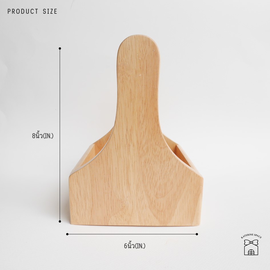 กระเช้าไม้ ขนาด 6''x6'' สูง 8'' กระเช้าซอส ตะกร้าซอส เพิ่มโลโกหรือชื่อได้ - รูปที่ 6