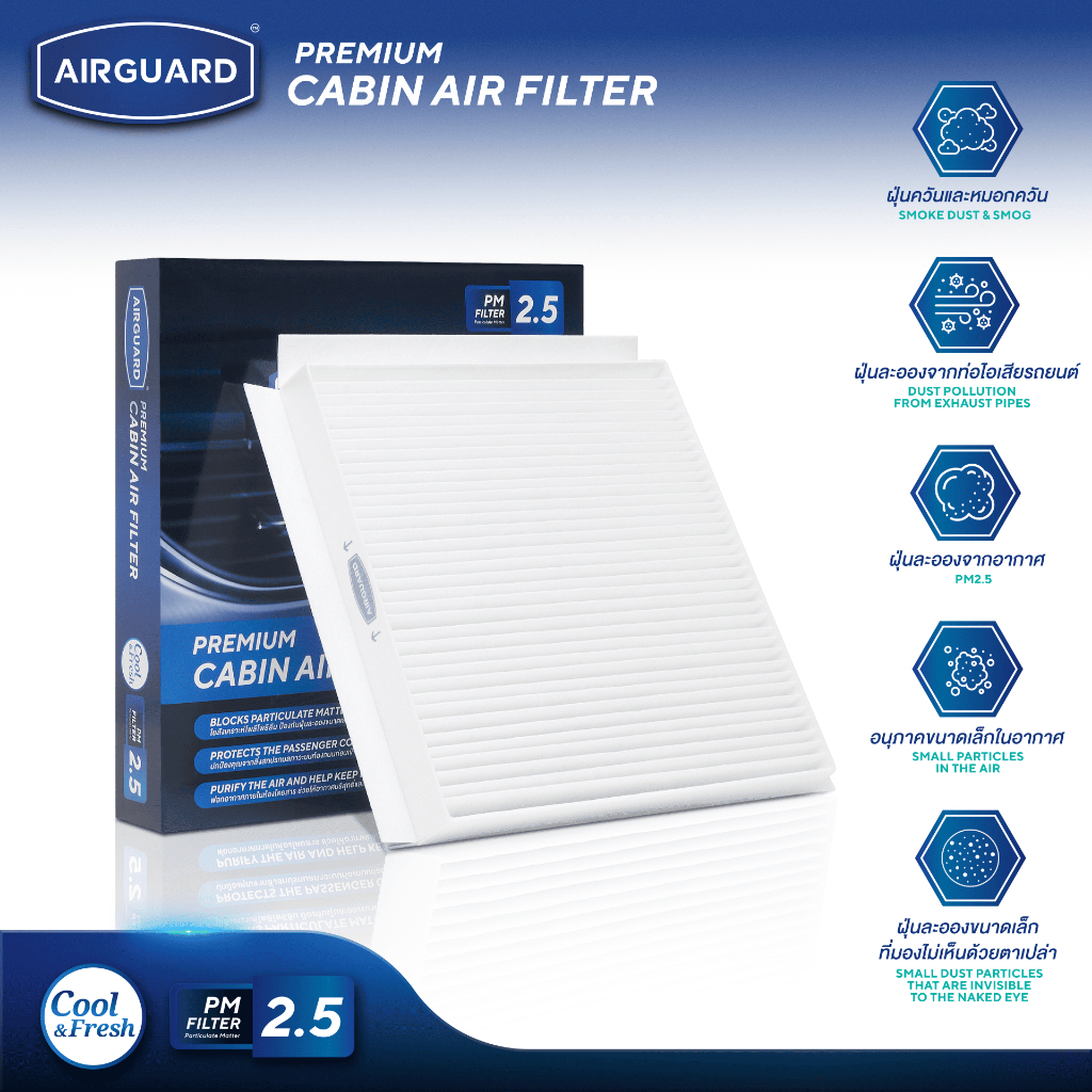 [PM2.5] AIRGUARD กรองแอร์ MG3 2013-2024