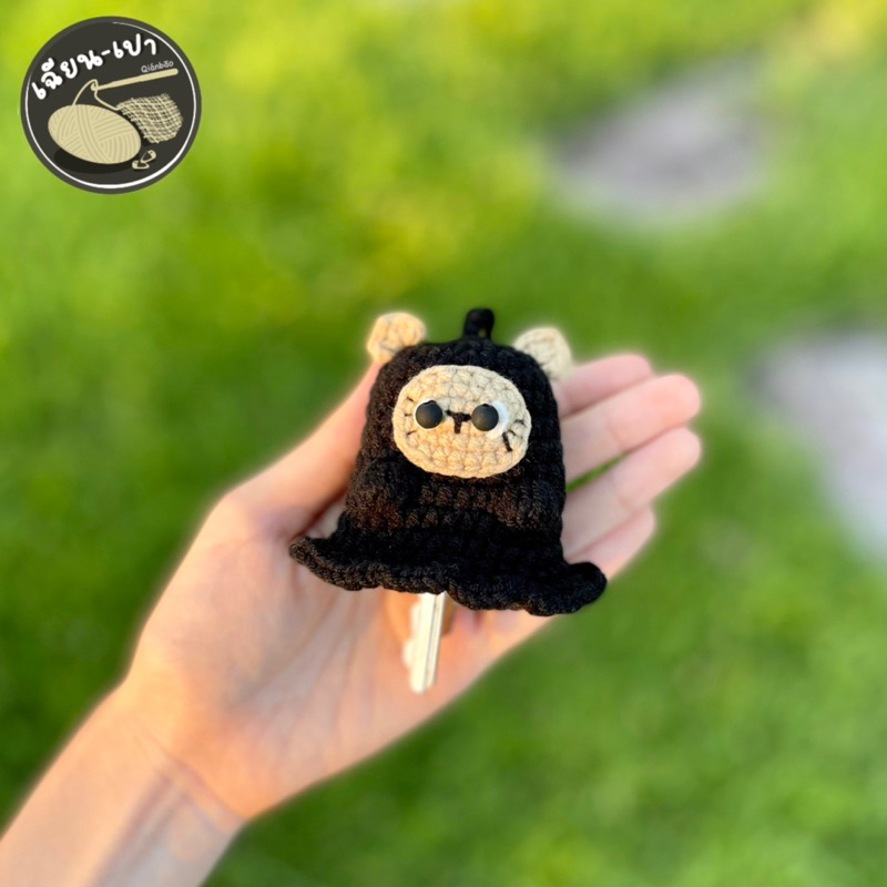 Key cover ที่ครอบกุญแจไหมพรม รูปแมว 5.5*6 cm. พร้อมส่ง