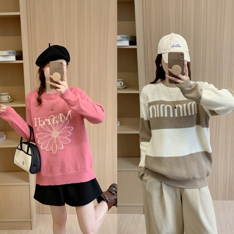 สเวตเตอร์เตอร์แฟชั่นผู้หญิงไหมพรหมสเวตเตอร์มาร์ดิสเวตเต