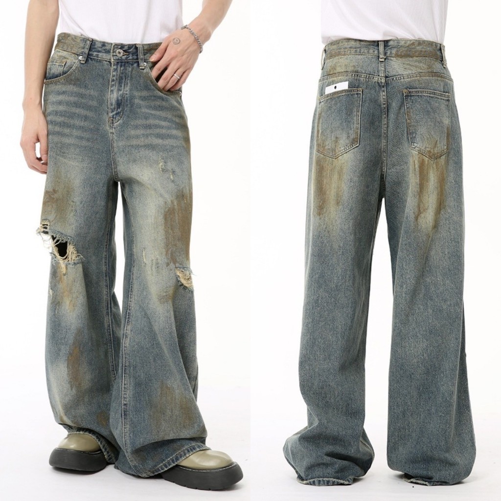 IBB DAKOTA FADED BAGGY JEANS กางเกงยีส์ขากระบอกใหญ่สไตล์วินเทจย้อนยุค