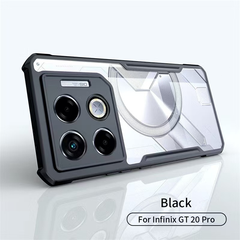 Infinix GT 20 Pro 5G(พร้อมส่งในไทย)เคสกันกระแทกขอบสีหลังใสInfinix GT 20 Pro/infinix GT 20 Proตรงรุ่น