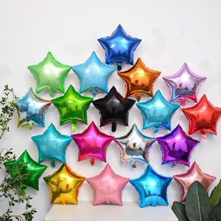 ลูกโป่งฟิล์มอลูมิเนียม รูปดาว บอลลูนรูปหัวใจ ขนาด18นิ้วสําหร…