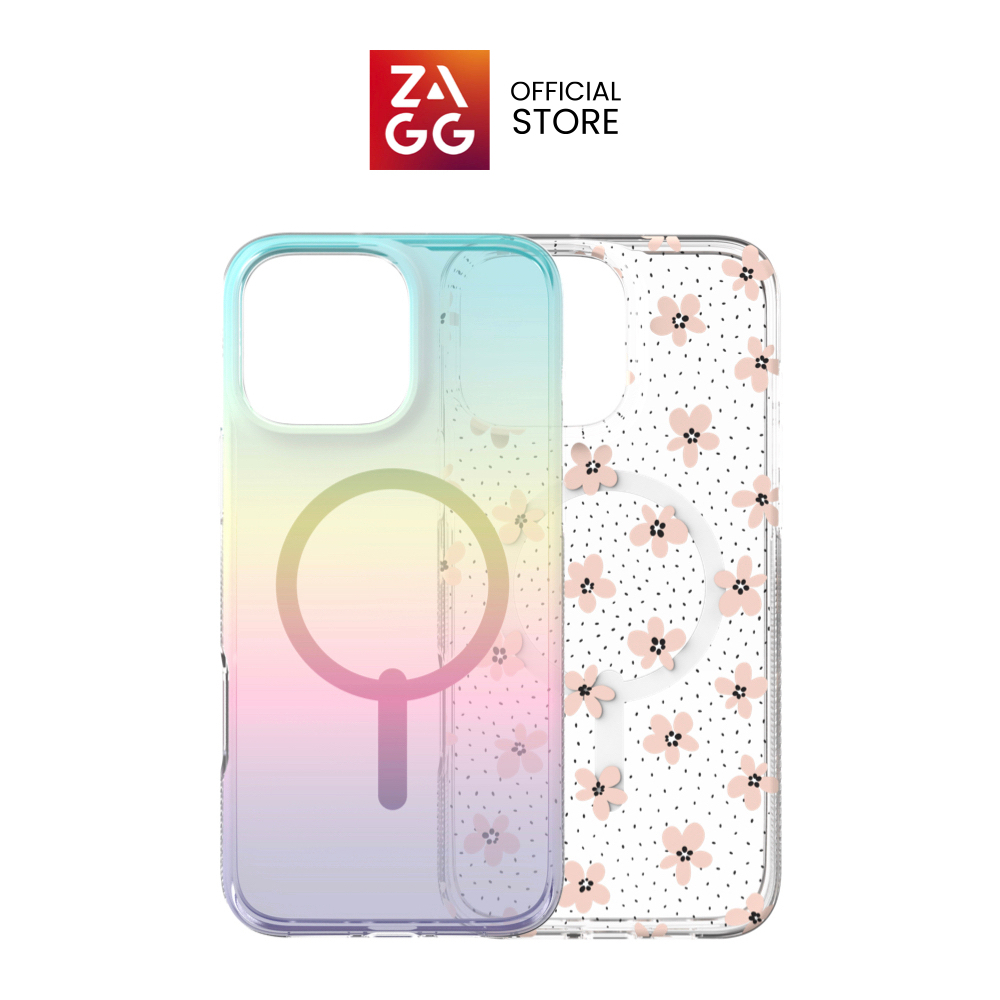 เคสมือถือ ZAGG Milan Snap for iP 16 / 16 Plus / 16 Pro / 16 Pro Max – Iridescent / Floral Pink Daisies – โปรปัง