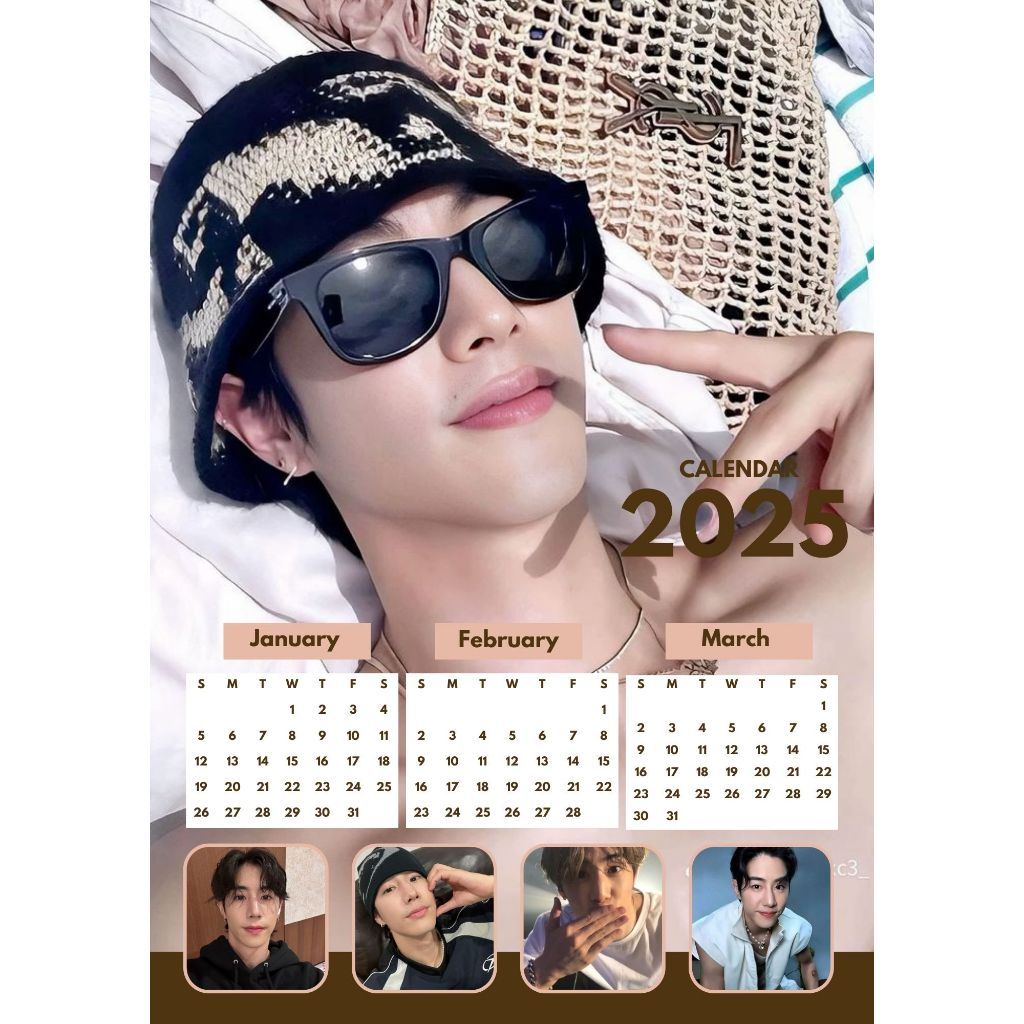พร้อมส่งปฏิทินมาร์ค got7 ปี 2025 ขนาด a4 ใส่ซองแก้ว