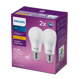 [แพคคู่]Philips Lighting หลอดไฟ LED 14.5วัตต์ ขั้ว E27 แสงขาว Cool Daylight 6500K & แสงอุ่น Warm White 3000K