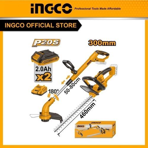 INGCO COMBO SET ชุดเครื่องตัดหญ้า+เครื่องแต่งกิ่ง 20V COSLI240585