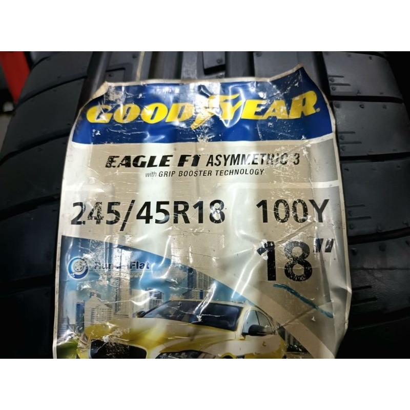 **ราคา 1 เส้น**ยางใหม่ค้างปี 245/45R18 Goodyear Eagle F1 Asymmetric 3 Runflat (Germany) ผลิตต้นปี 20